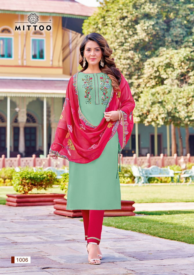 Madhubala By Mittoo Viscose Weaving Kurti With Bottom Dupatta Wholesale Price In Surat